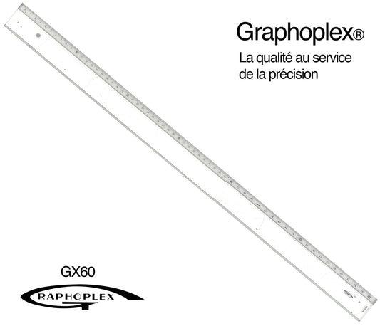 REGLE TRANSPARENTE 1 BISEAU + BOSSELAGE 60CM