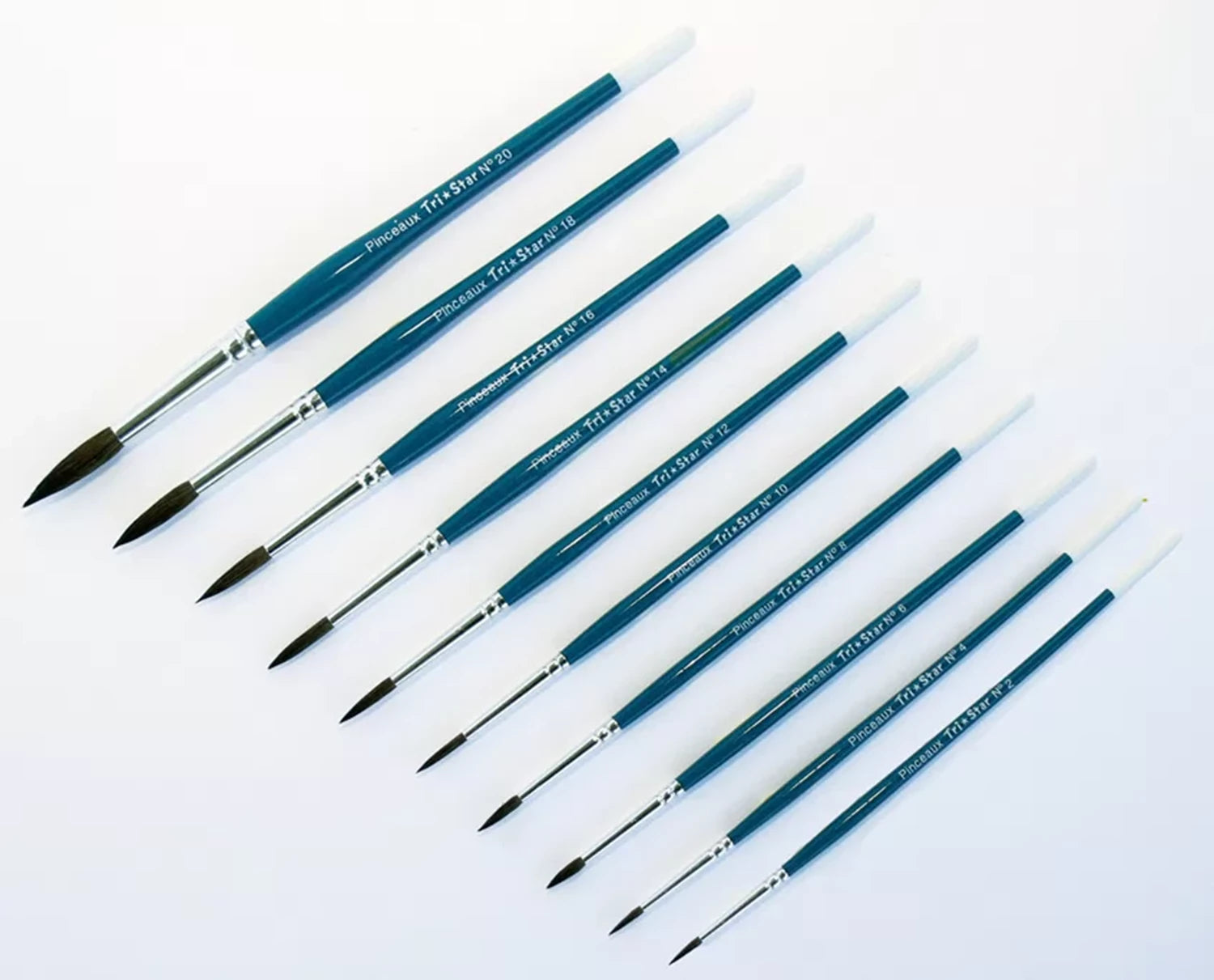 LOT DE 10 PINCEAUX ECOLIERS POILS DE PONEY TAILLES ASSORTIES