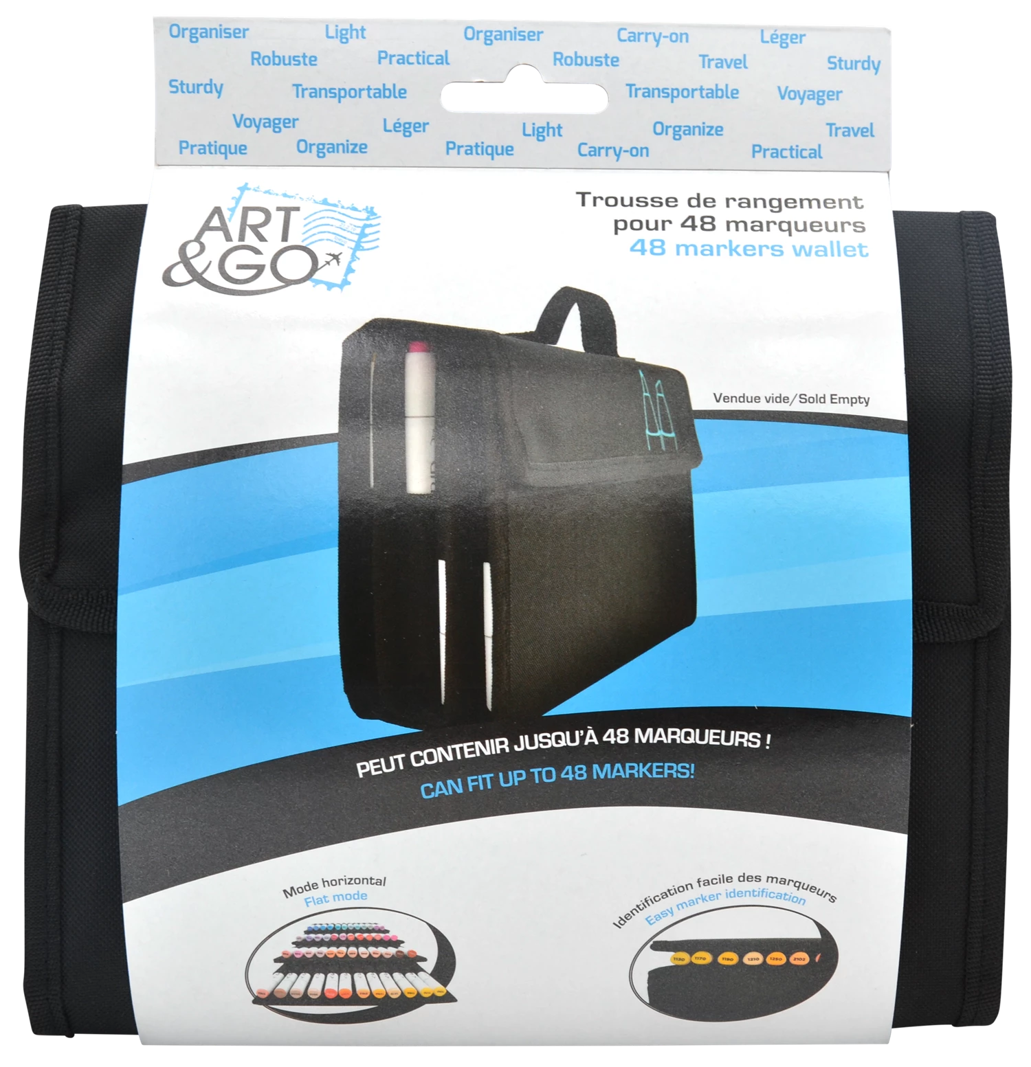 TROUSSE DE RANGEMENT CHEVALET POUR 48 MARQUEURS A ALCOOL