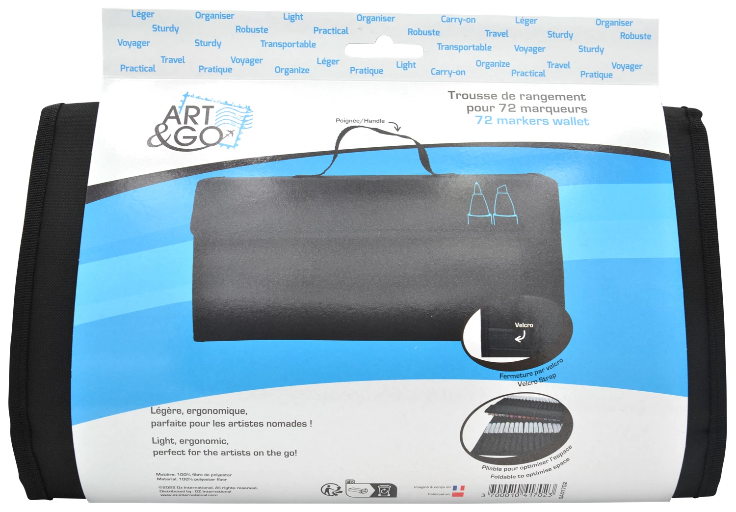 TROUSSE DE RANGEMENT CHEVALET POUR 72 MARQUEURS A ALCOOL