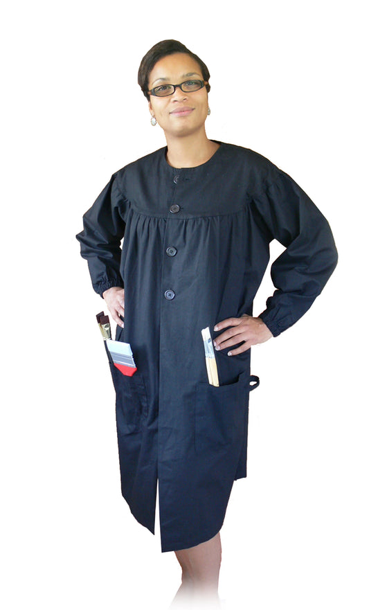 BLOUSE DE PEINTRE A L'ANCIENNE NOIRE S/M