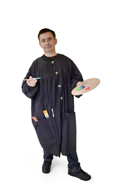 BLOUSE DE PEINTRE A L'ANCIENNE NOIRE L/XL