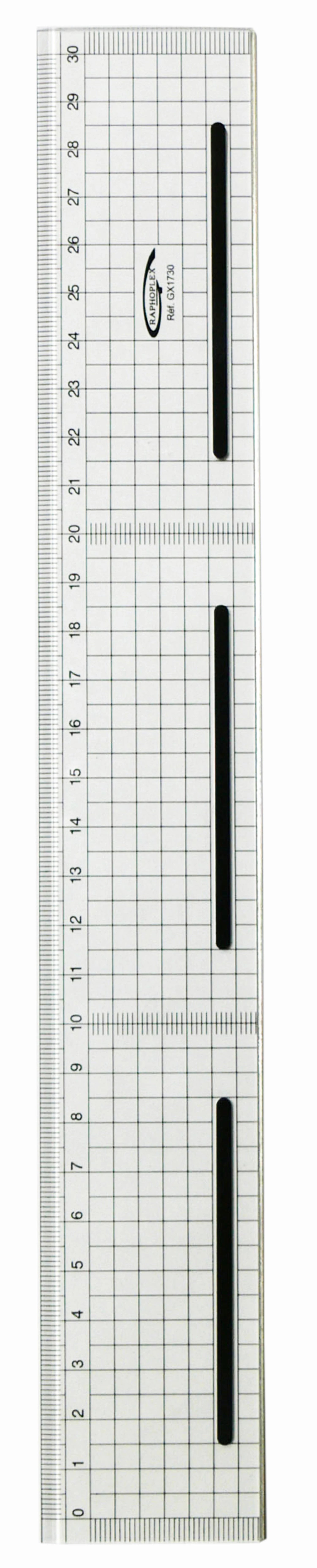 REGLE DE COUPE BORD ACIER ANTIGLISSE QUADRILLEE 30CM