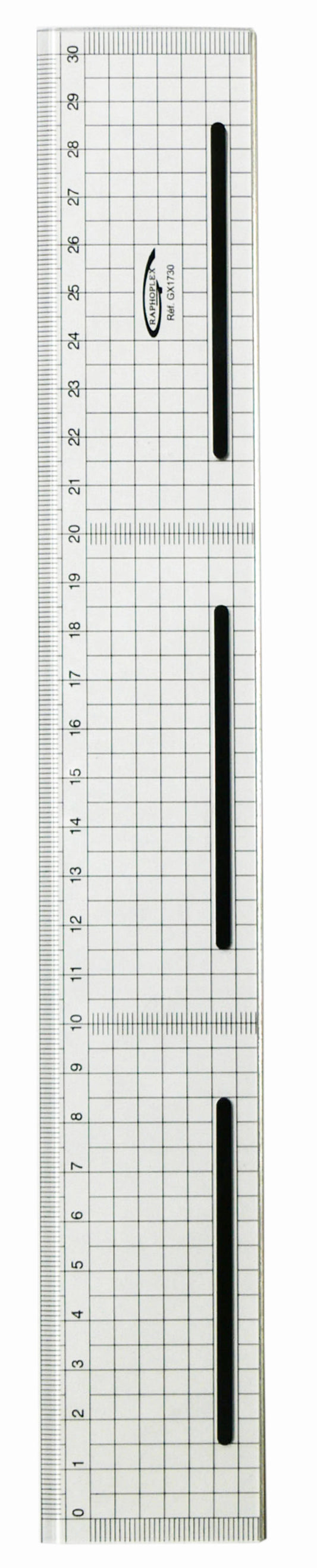 REGLE DE COUPE BORD ACIER ANTIGLISSE QUADRILLEE 30CM