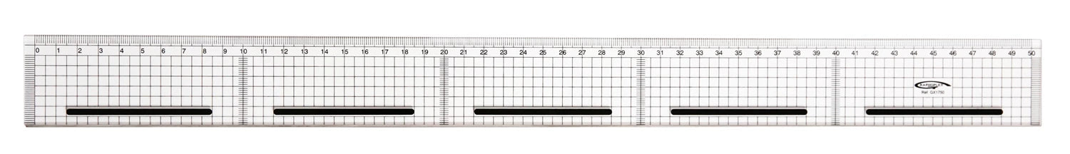 REGLE DE COUPE BORD ACIER ANTIGLISSE QUADRILLEE 50CM