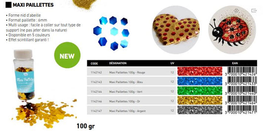 MAXI PAILLETTES POT 100G BLEU