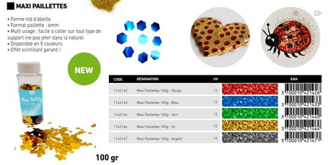 MAXI PAILLETTES POT 100G VERT