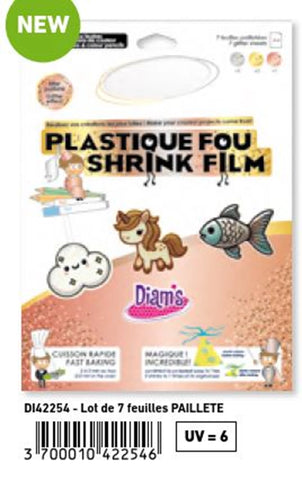 DIAM'S PLASTIQUE FOU 7 FEUILLES: PAILLETE (3 OR, 3 ARGENT ,