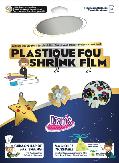 DIAM'S PLASTIQUE FOU 7 FEUILLES : METALLISE ARGENT