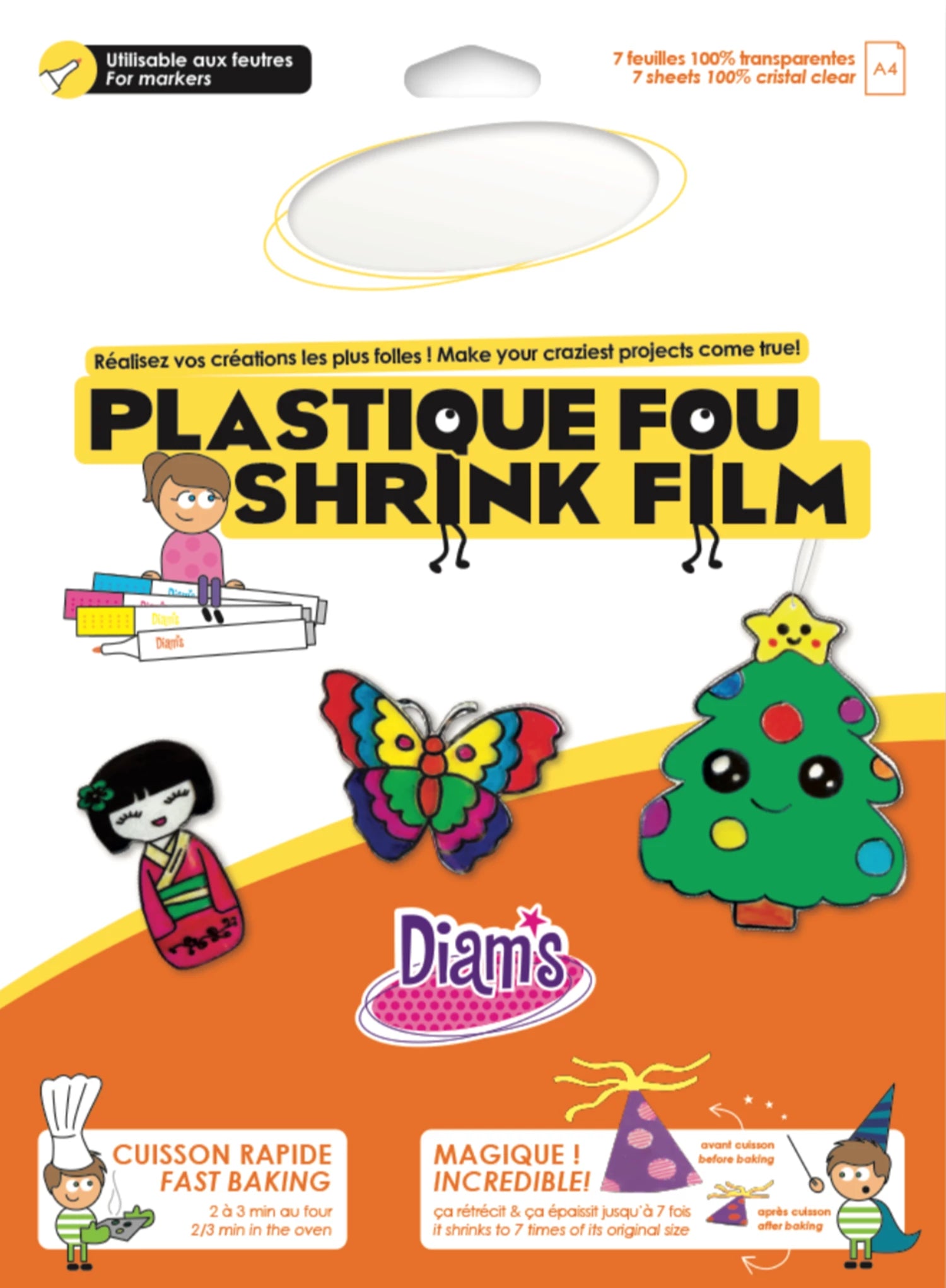 DIAM'S PLASTIQUE FOU 7 FEUILLES : CRISTAL LISSE