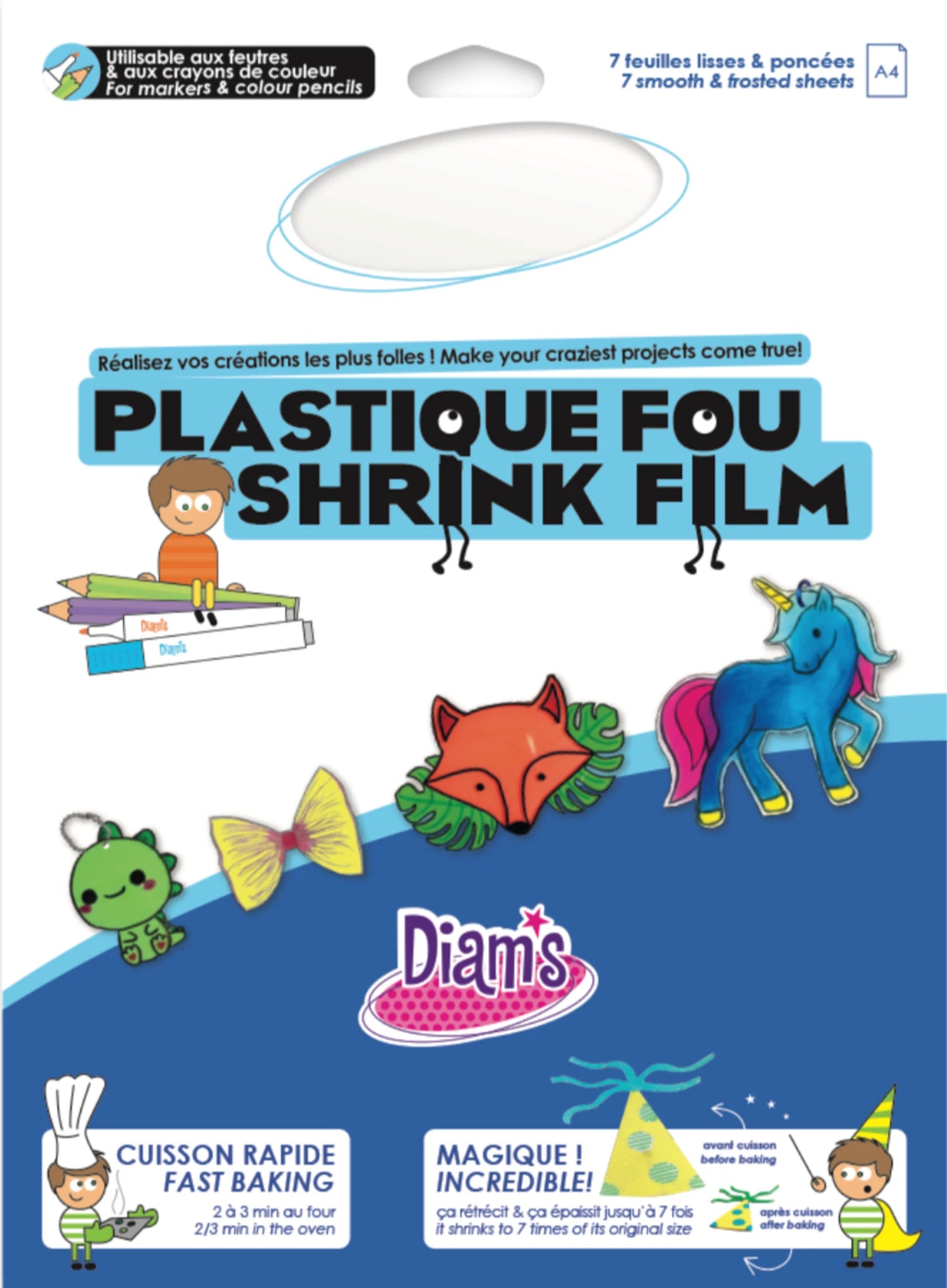DIAM'S PLASTIQUE FOU 7 FEUILLES : TRANSPARENT