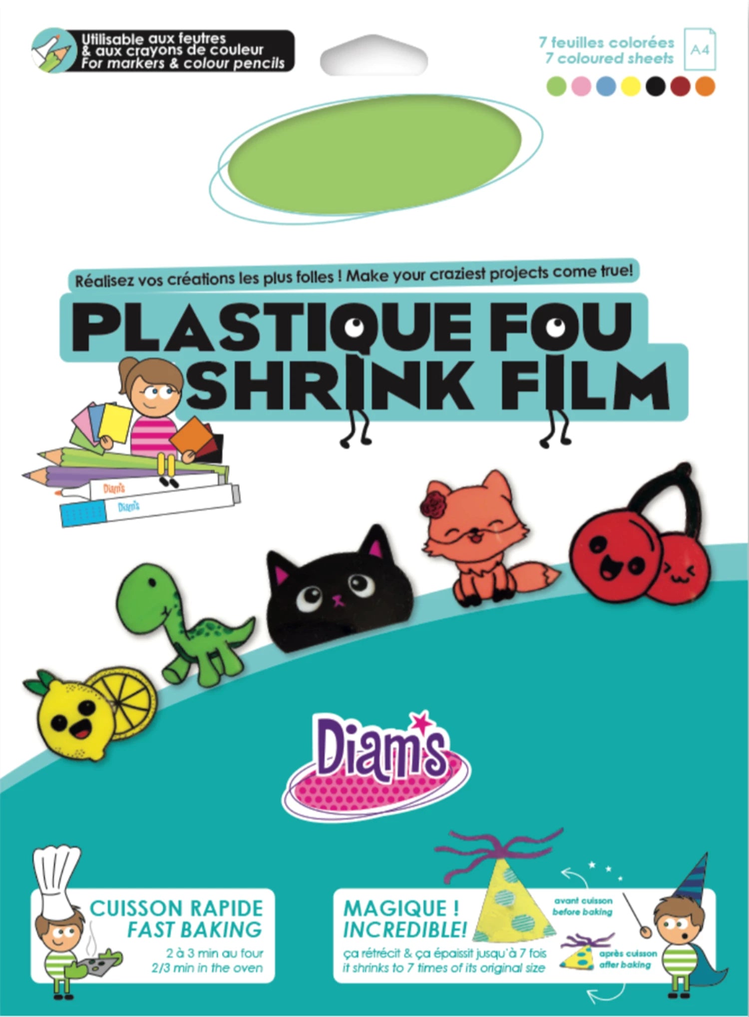 DIAM'S PLASTIQUE FOU 7 FEUILLES : COULEURS ASSORTIES