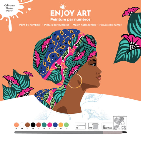 ENJOY ART PEINTURE N° 30X30CM FLOWER POWER AISSA