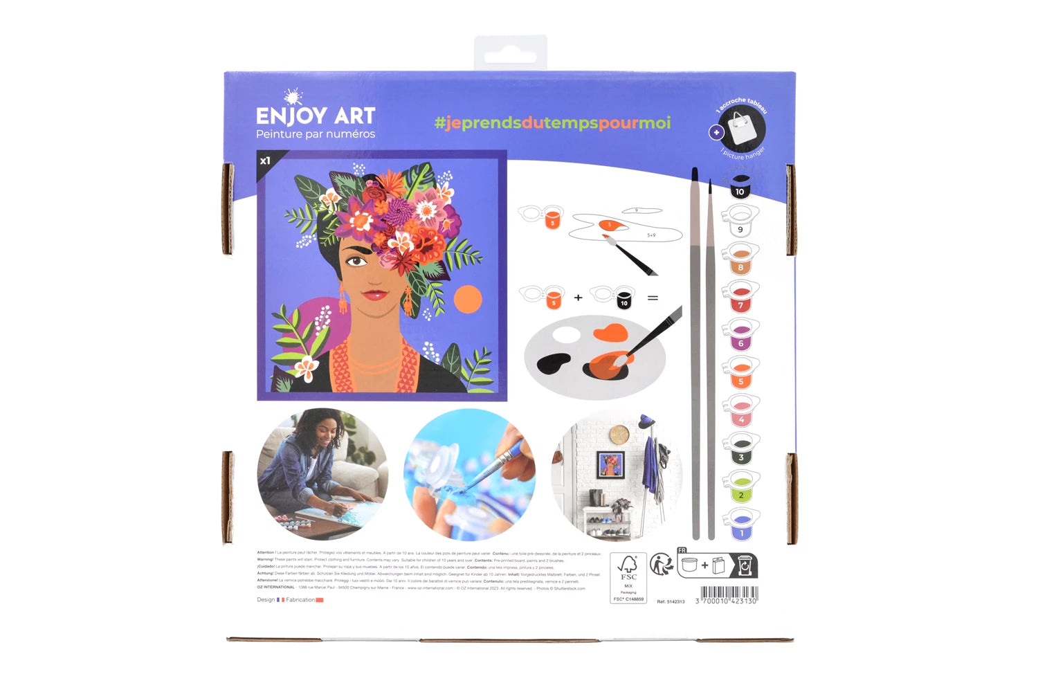 ENJOY ART PEINTURE N° 30X30CM FLOWER POWER FRIDA