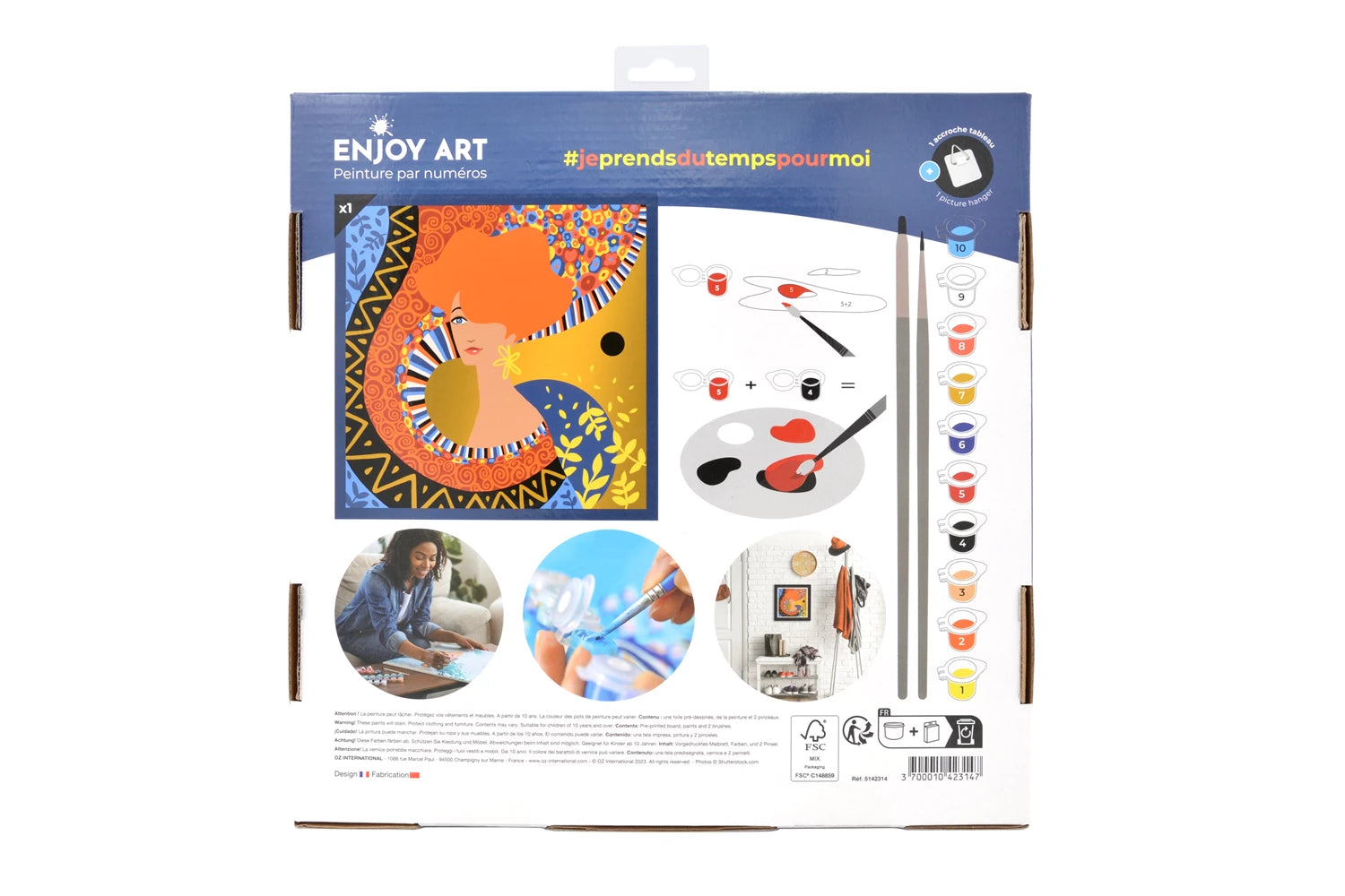 ENJOY ART PEINTURE N° 30X30CM FLOWER POWER DORA