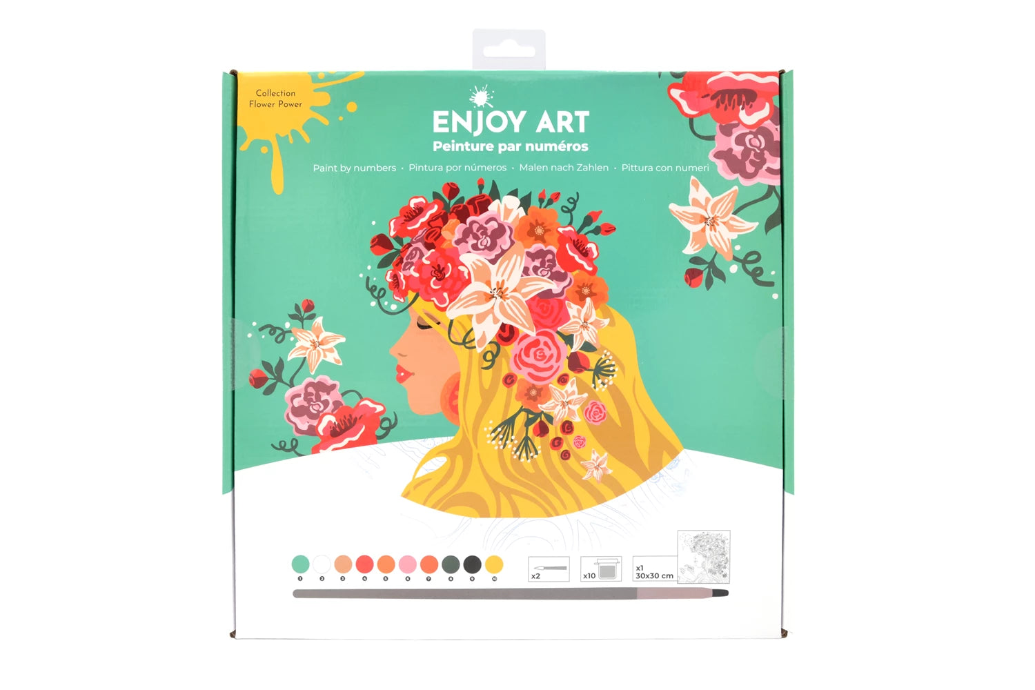 ENJOY ART PEINTURE N° 30X30CM FLOWER POWER SYLVIA