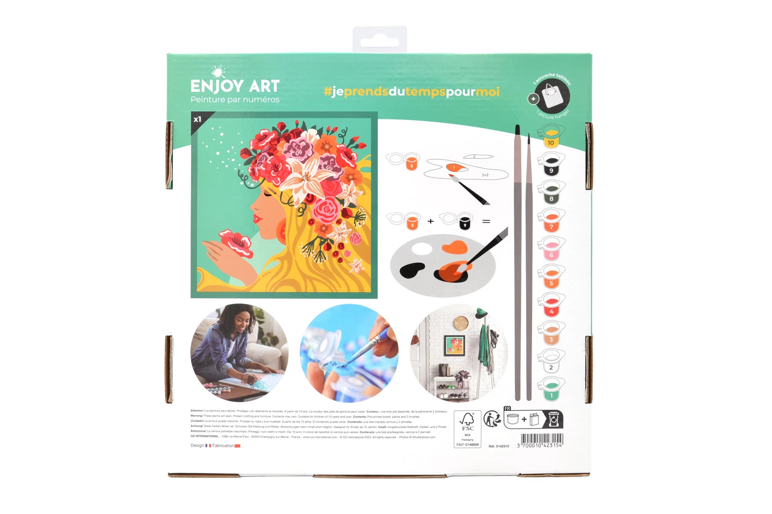 ENJOY ART PEINTURE N° 30X30CM FLOWER POWER SYLVIA