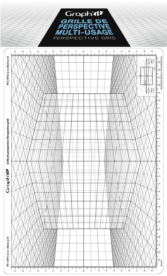 GRAPH'IT GRILLE DE PERSPECTIVE D CUBE EN PERSPECTIVE OBLIQUE