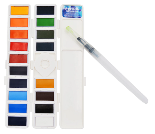 ART&GO PALETTE AQUARELLE ACCORDEON 18 COULEURS