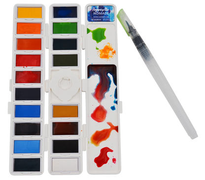 ART&GO PALETTE AQUARELLE ACCORDEON 18 COULEURS