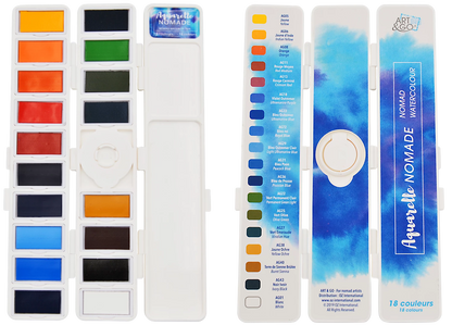 ART&GO PALETTE AQUARELLE ACCORDEON 18 COULEURS