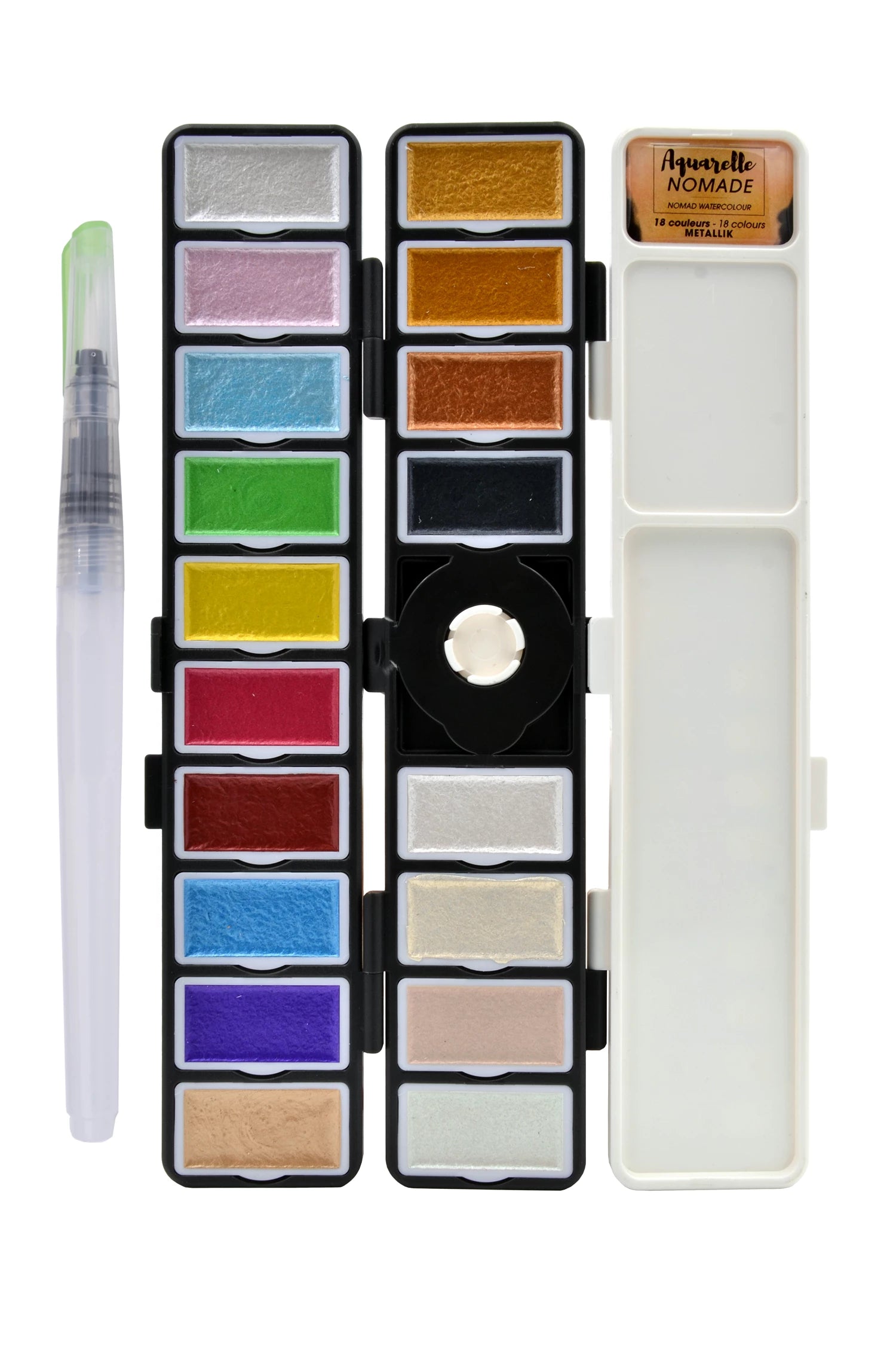 ART&GO PALETTE AQUARELLE ACCORDEON 18 COULEURS METALLIK