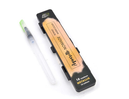 ART&GO PALETTE AQUARELLE ACCORDEON 18 COULEURS METALLIK