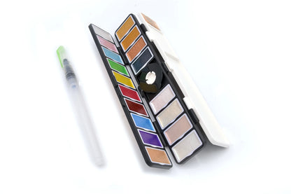 ART&GO PALETTE AQUARELLE ACCORDEON 18 COULEURS METALLIK