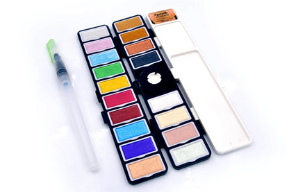 ART&GO PALETTE AQUARELLE ACCORDEON 18 COULEURS METALLIK