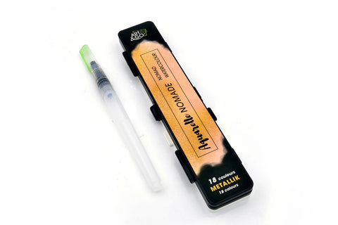 ART&GO PALETTE AQUARELLE ACCORDEON 18 COULEURS METALLIK