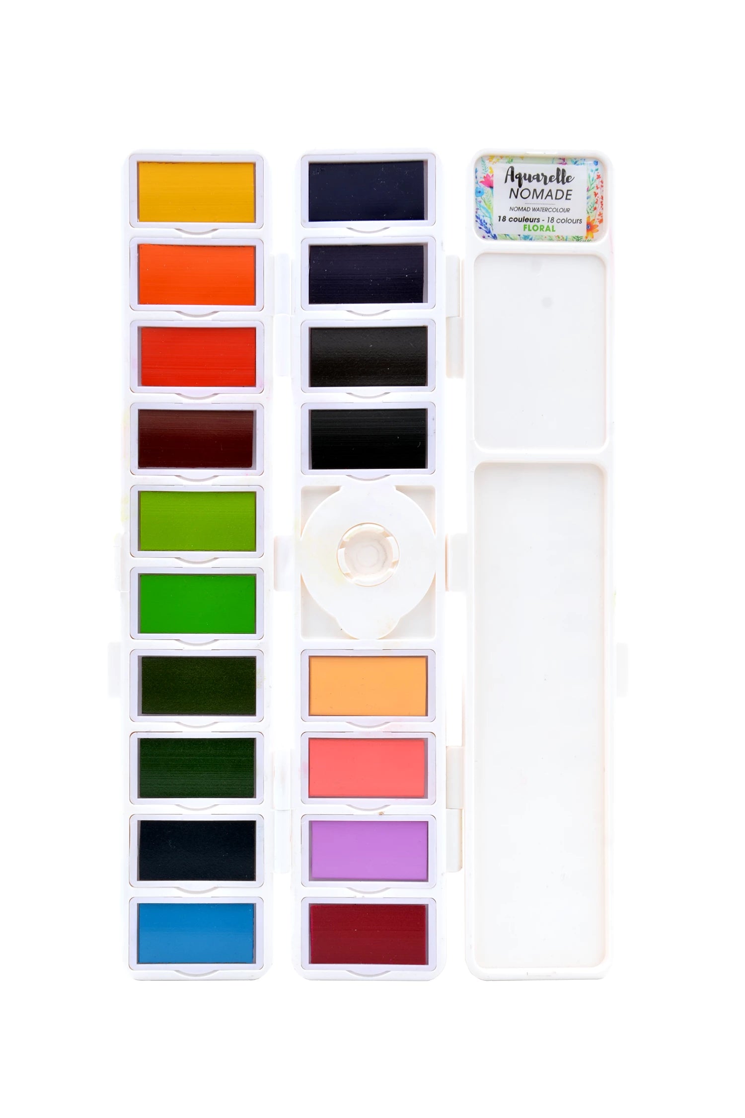 ART&GO PALETTE AQUARELLE ACCORDEON 18 COULEURS FLORAL