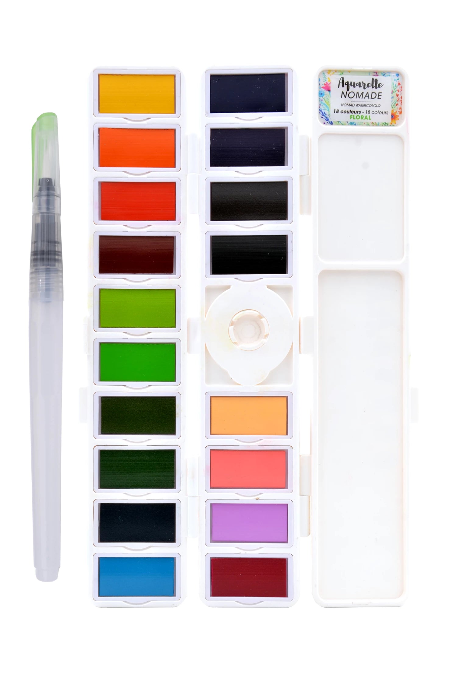 ART&GO PALETTE AQUARELLE ACCORDEON 18 COULEURS FLORAL