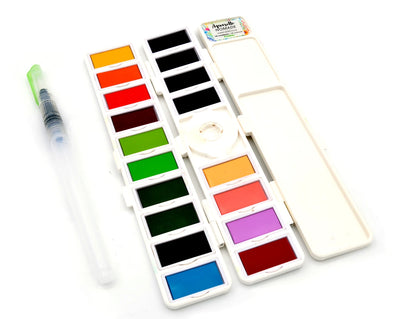 ART&GO PALETTE AQUARELLE ACCORDEON 18 COULEURS FLORAL