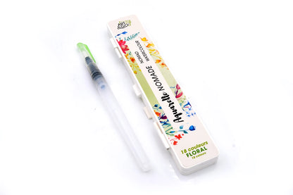 ART&GO PALETTE AQUARELLE ACCORDEON 18 COULEURS FLORAL