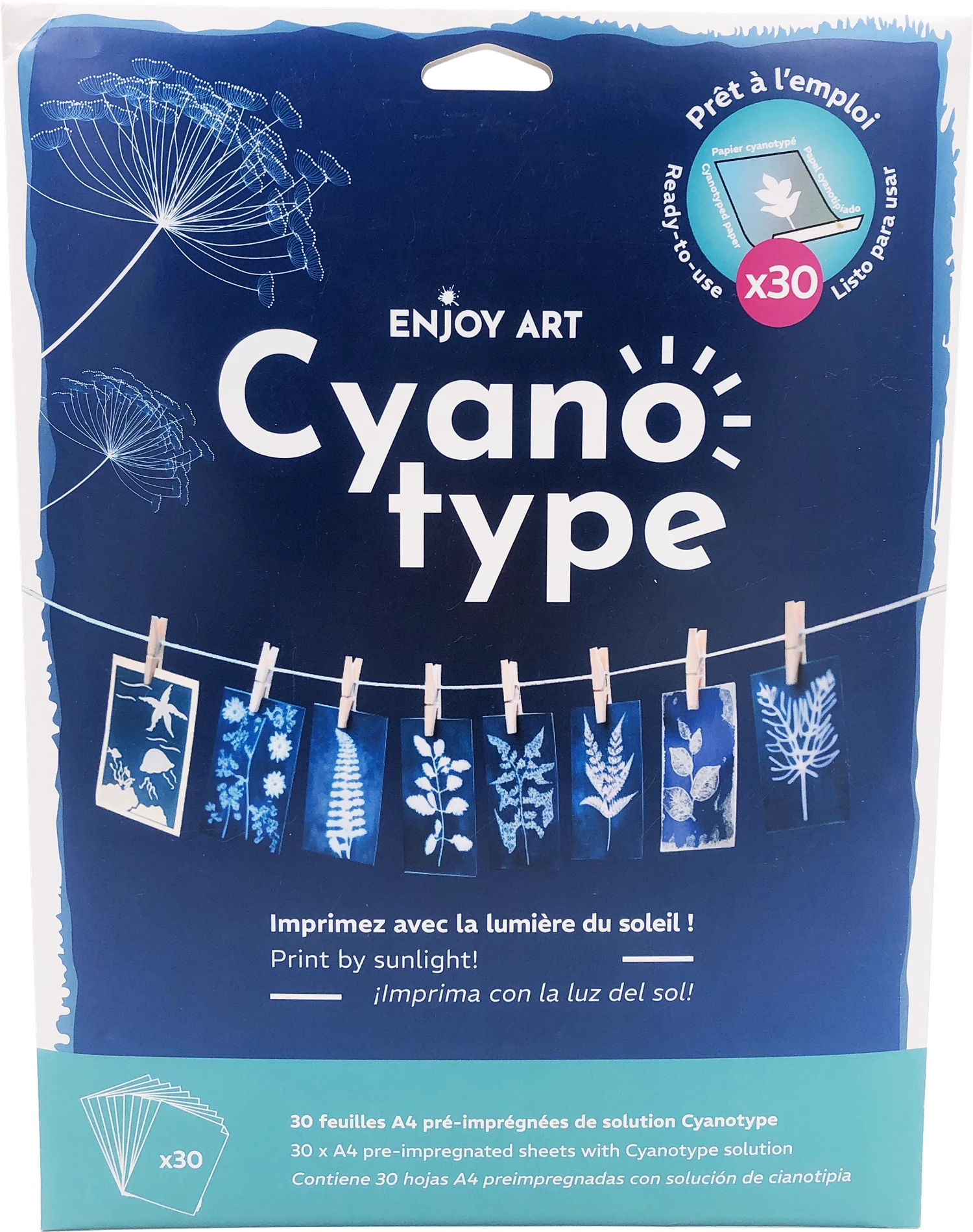 ENJOY ART 30 FEUILLES CYANOTYPE A4