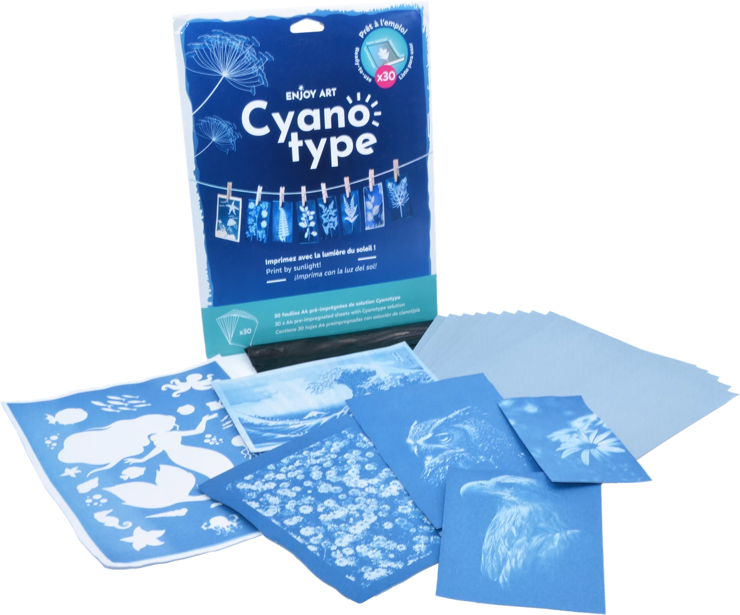 ENJOY ART 30 FEUILLES CYANOTYPE A4