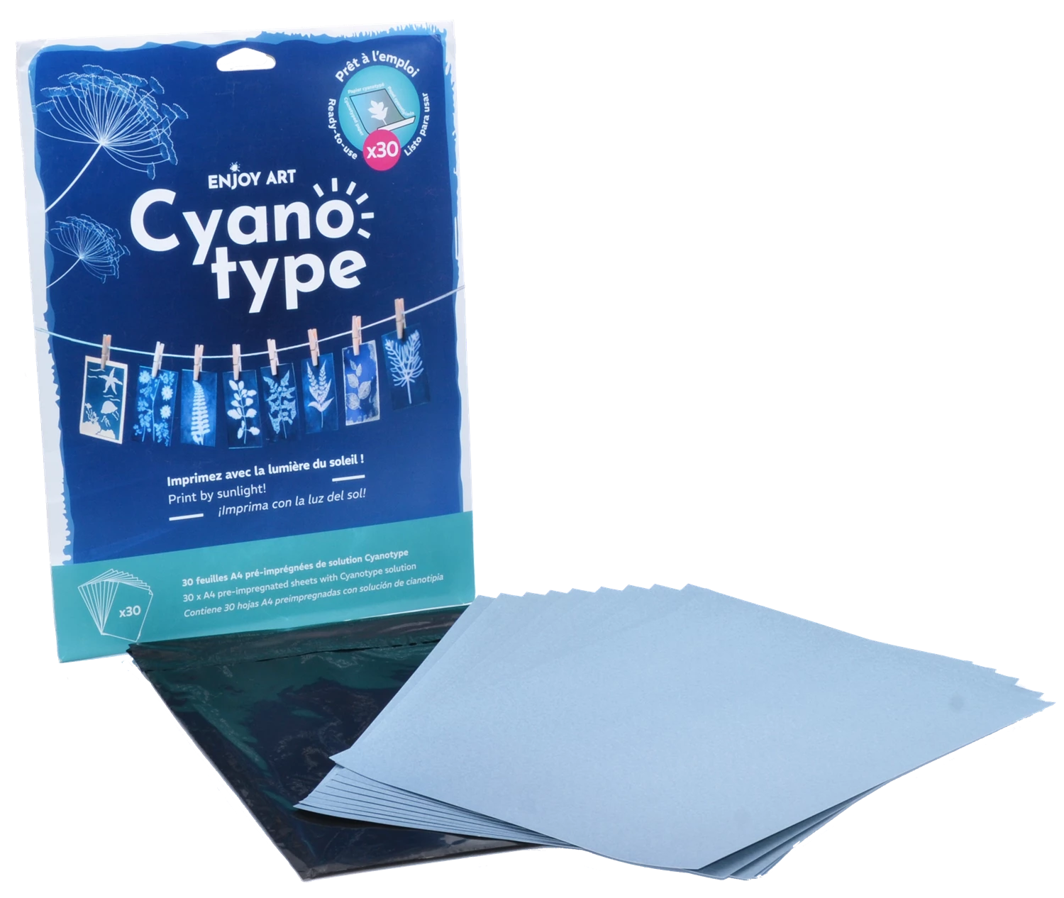ENJOY ART 30 FEUILLES CYANOTYPE A4