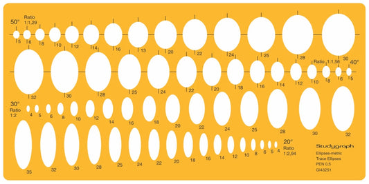 TRACE ELLIPSES 20-30-40-50°