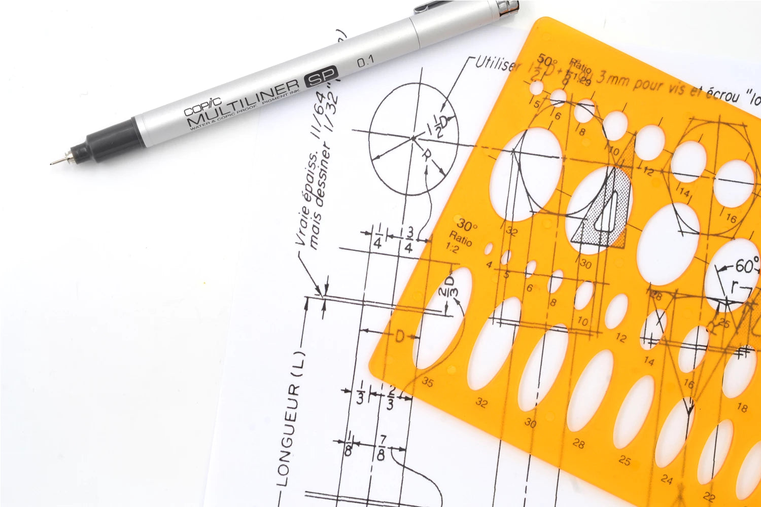 TRACE ELLIPSES 20-30-40-50°