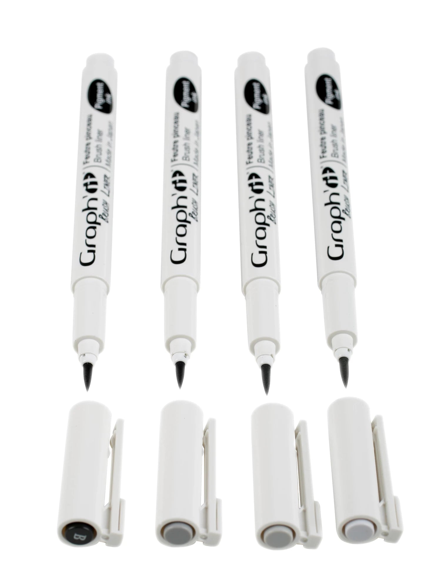 GRAPH'IT POCHETTE DE 4 BRUSH LINERS (3 GRIS + NOIR)