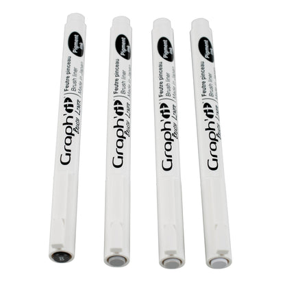 GRAPH'IT POCHETTE DE 4 BRUSH LINERS (3 GRIS + NOIR)