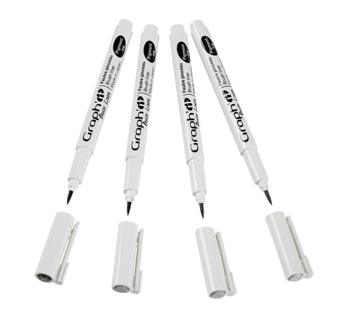 GRAPH'IT POCHETTE DE 4 BRUSH LINERS (3 GRIS + NOIR)