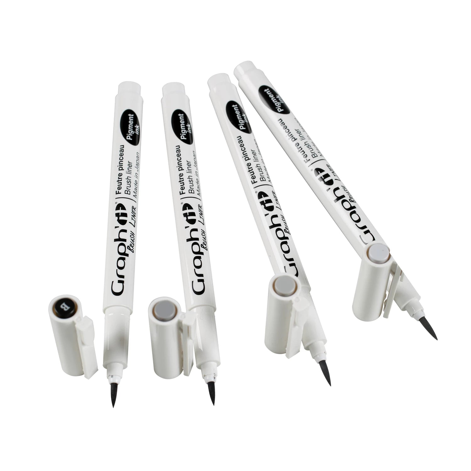 GRAPH'IT POCHETTE DE 4 BRUSH LINERS (3 GRIS + NOIR)