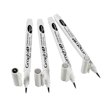 GRAPH'IT POCHETTE DE 4 BRUSH LINERS (3 GRIS + NOIR)