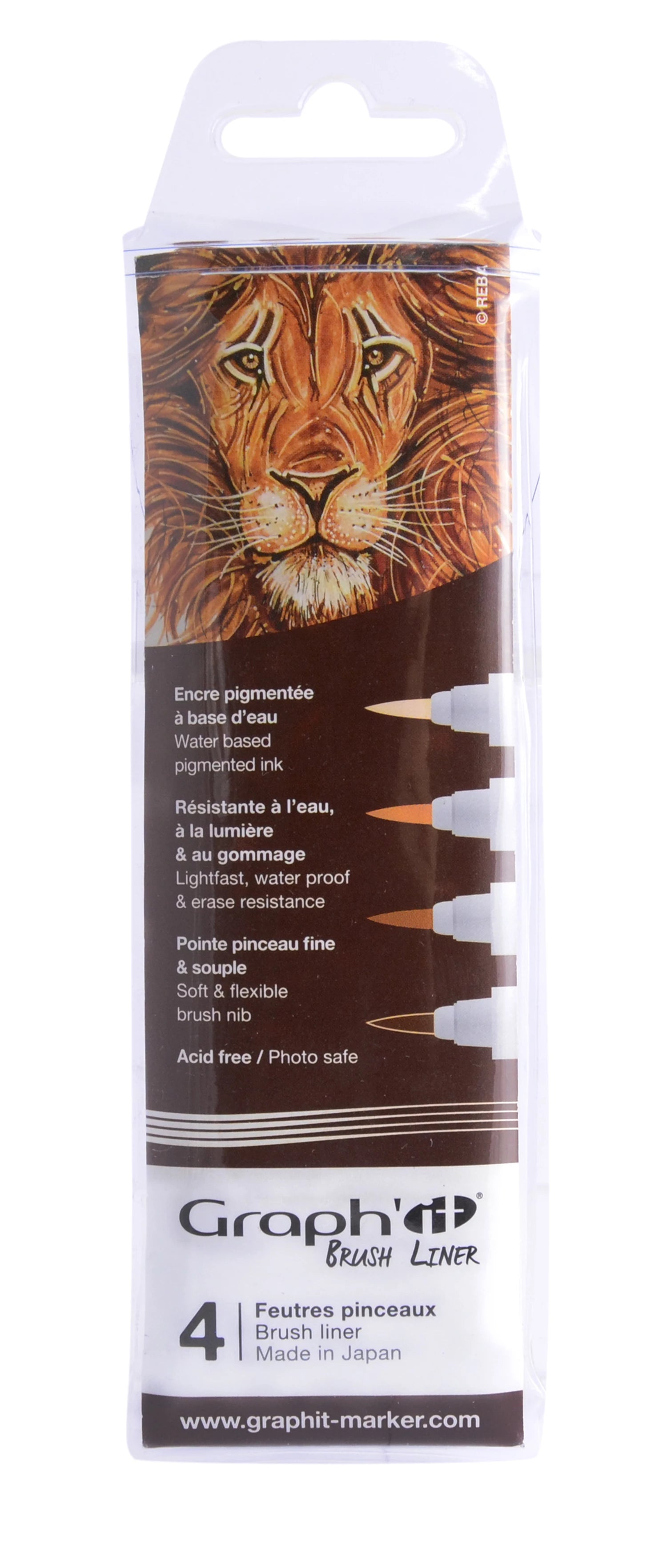 GRAPH'IT POCHETTE DE 4 BRUSH LINERS DEGRADES BRUNS
