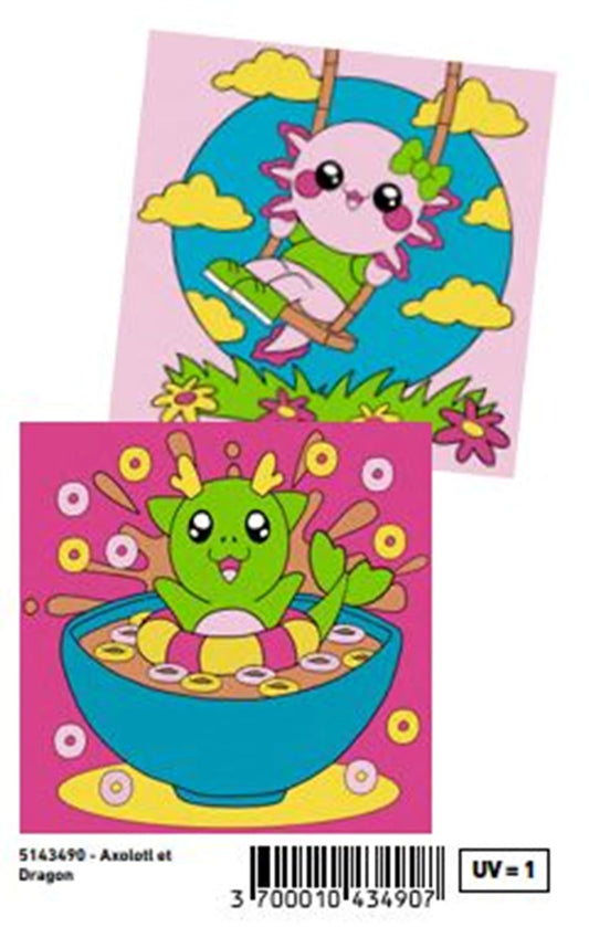 ENJOY ART PEINTURE PAR NUMEROS 20X20CM JUNIOR KAWAII DRAGON