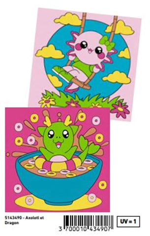 ENJOY ART PEINTURE PAR NUMEROS 20X20CM JUNIOR KAWAII DRAGON
