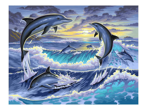 ENJOY ART PEINTURE N° 30X40CM- DAUPHINS
