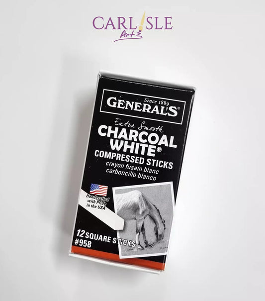 FUSAIN EN BATONNETS CARRE, BLANC, (76MMX6MMX6MM)