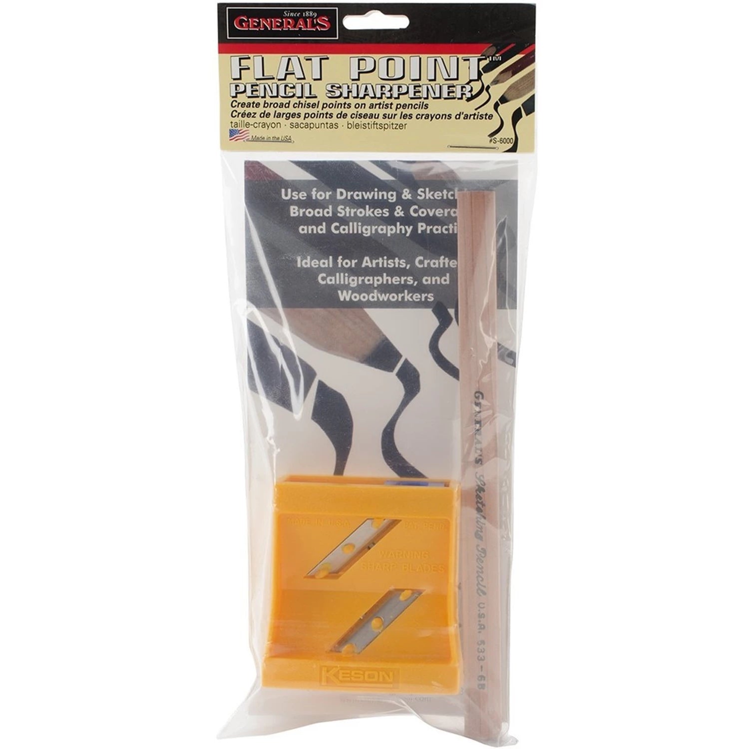 TAILLE CRAYON POUR CRAYON PLAT EN SACHET PEGBOARDABLE